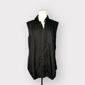 BAND OF OUTSIDERS Black Sleeveless Button Down Tank (Sz M / 3)
